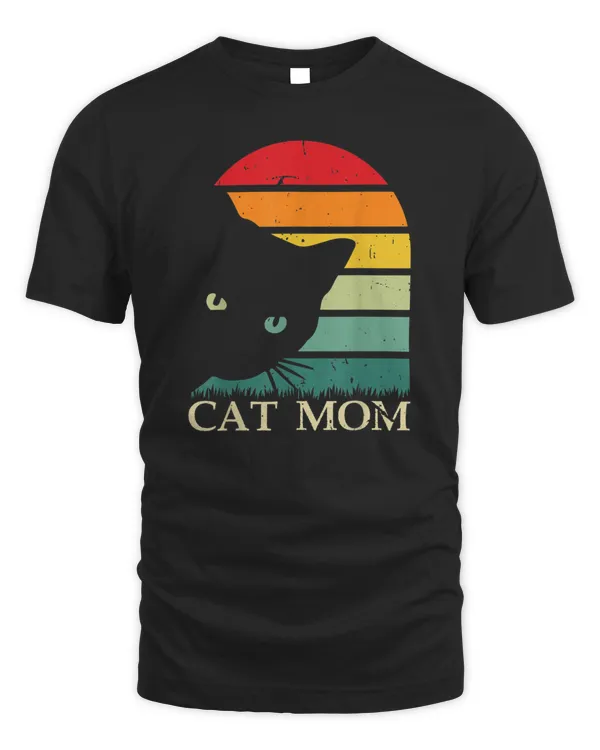 Vintage Cat Mom shirts for Women-Funny Cat Mom Mother T-Shirt